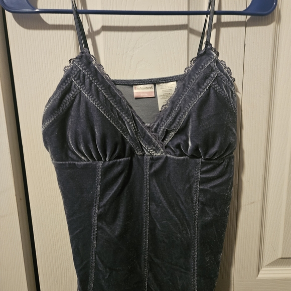 No Boundaries Tops - No Boundaries Grey Velvet Top